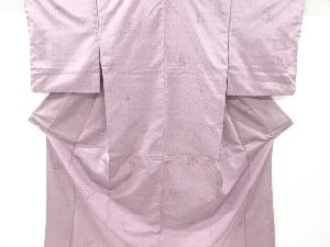 リサイクル　幾何学模様織出し十日町紬着物